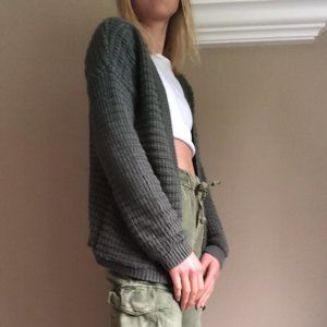 Pink Rose Green Cardigan